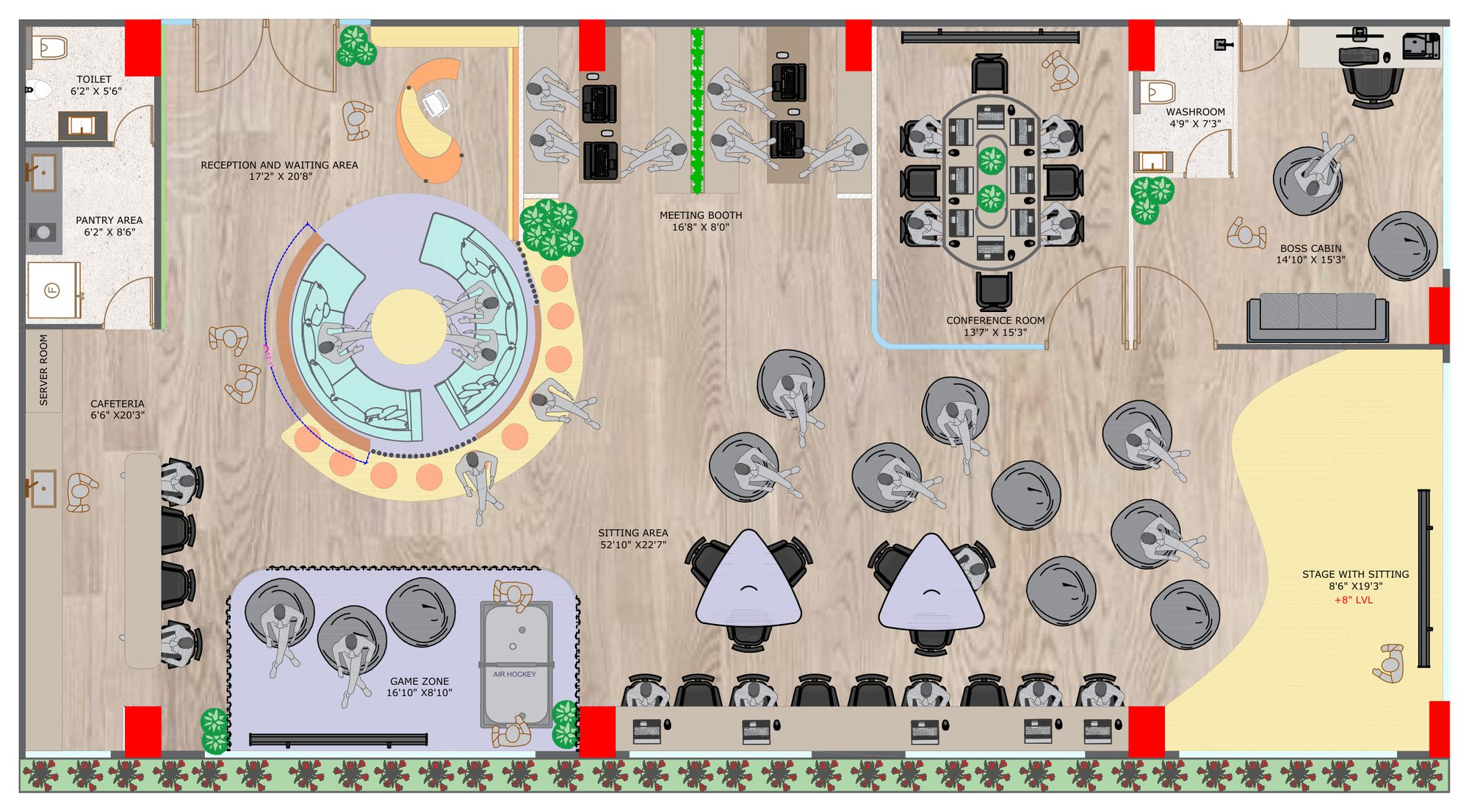 Furniture layout for Human Design Academy