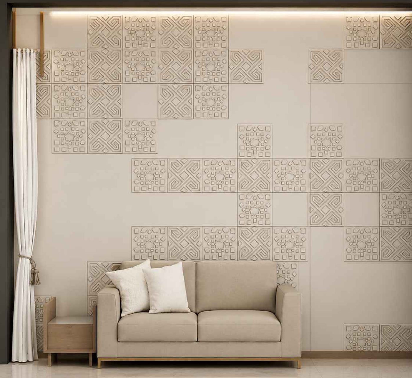 Parents' bedroom, feature wall